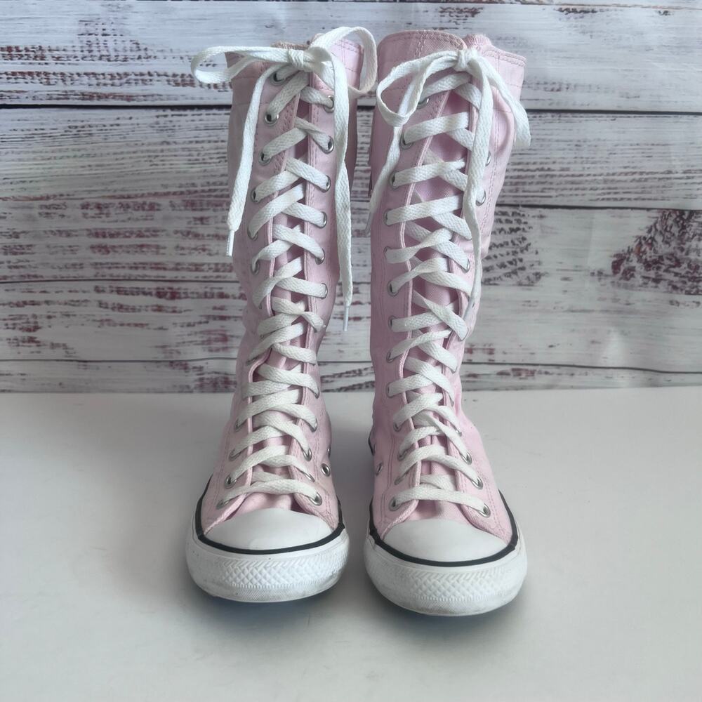 CONVERSE CHUCK TAYLOR YOUTH ALL STAR XXHI KNEE HIGH BOOTS PINK SIZE 2 - Picture 3 of 9
